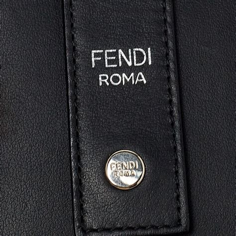 leather luggage charm fendi|Fendi Black Leather Studded Monster Luggage Charm .